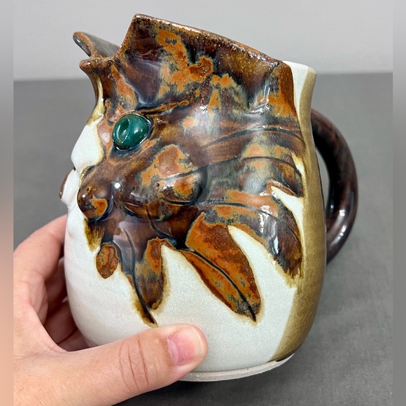 Signed Cat Creamer Pottery 5.5x3.75” - Picture 2 of 8
